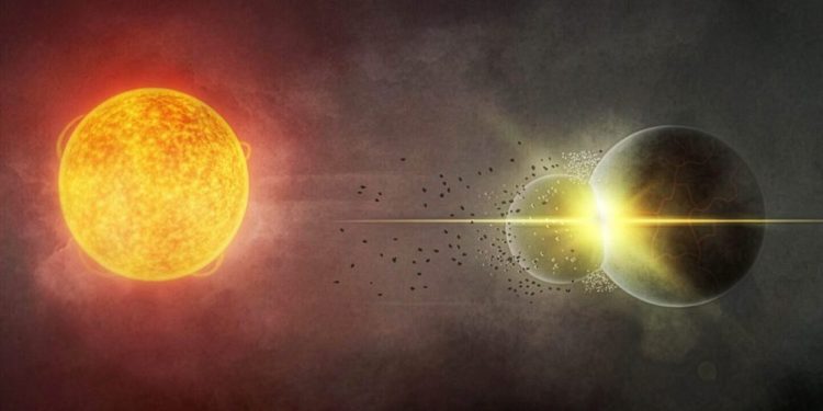 Astronom baru saja mengungkap fenomena langka tabrakan planet mirip bumi di sistem Gaia20ehk.